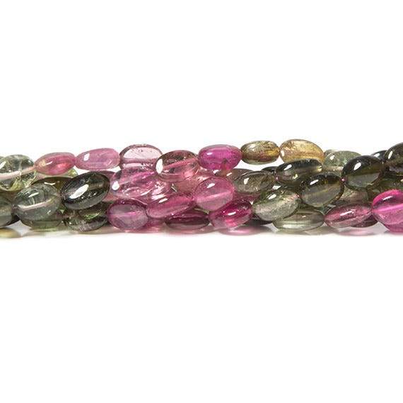 5x4-6x5mm Multi-color Tourmaline Plain Ovals 14.5 inch 58 pcs - Beadsofcambay.com