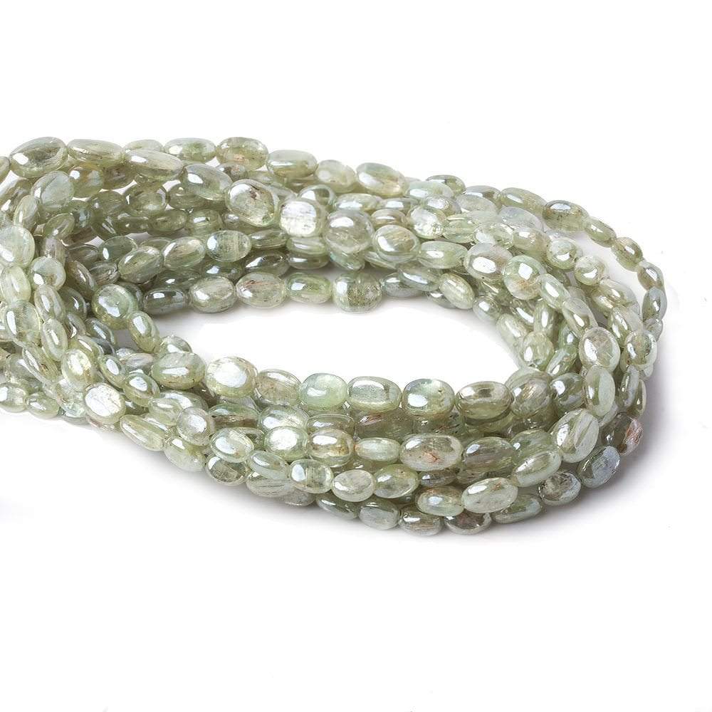 5x4-6x5mm Mystic Green Kyanite plain oval beads 16 inch 67 pcs - Beadsofcambay.com