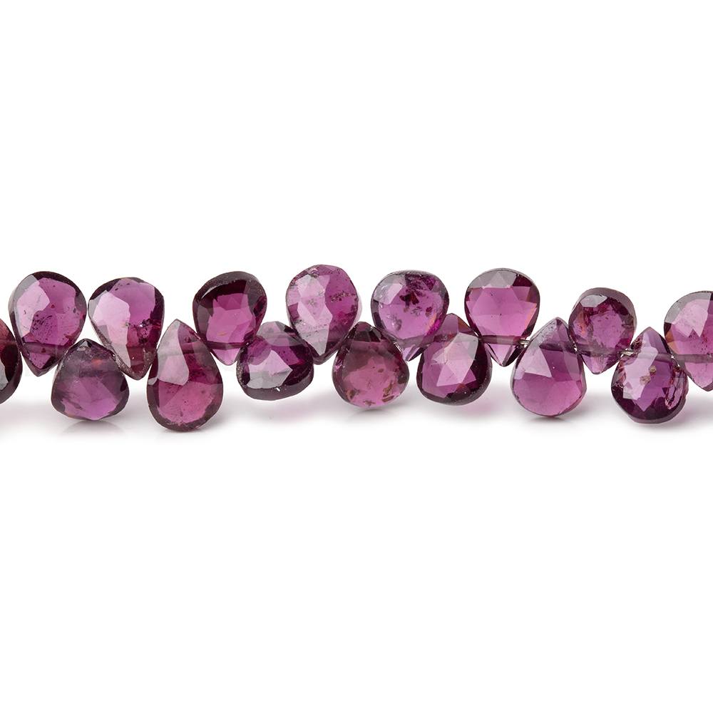 5x4-6x5mm Rhodolite Garnet Faceted Pear Beads 9 inch 74 pieces - Beadsofcambay.com