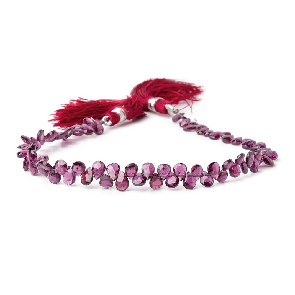 5x4-6x5mm Rhodolite Garnet Faceted Pear Beads 9 inch 74 pieces - Beadsofcambay.com
