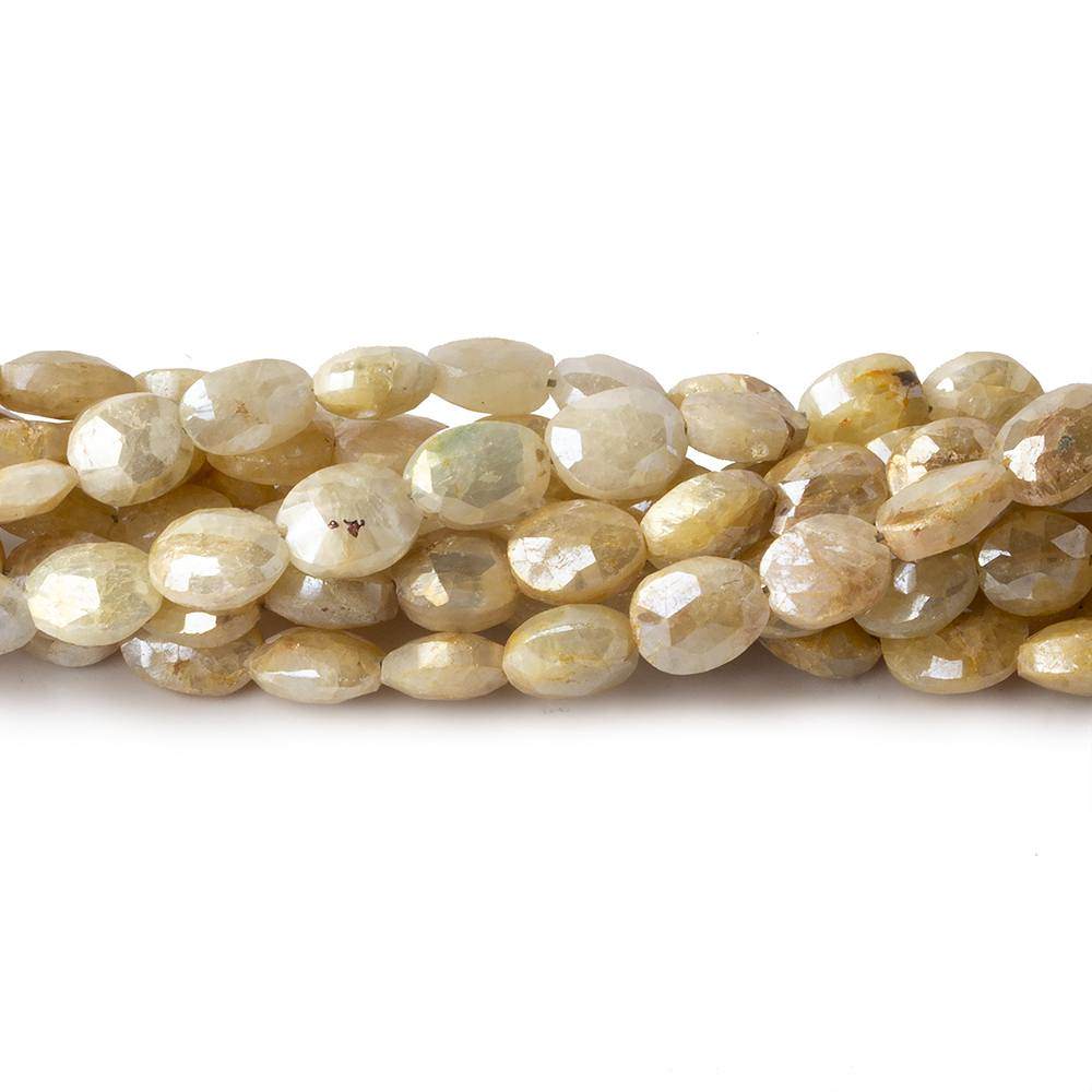 5x4-6x5mm Silverite Yellow Sapphire straight drilled faceted ovals 15 inch 69 beads - Beadsofcambay.com