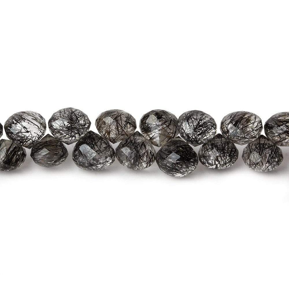 5x4-6x5mm Tourmalinated Quartz Faceted Candy Kiss 8.5 inch 68 beads AA - Beadsofcambay.com