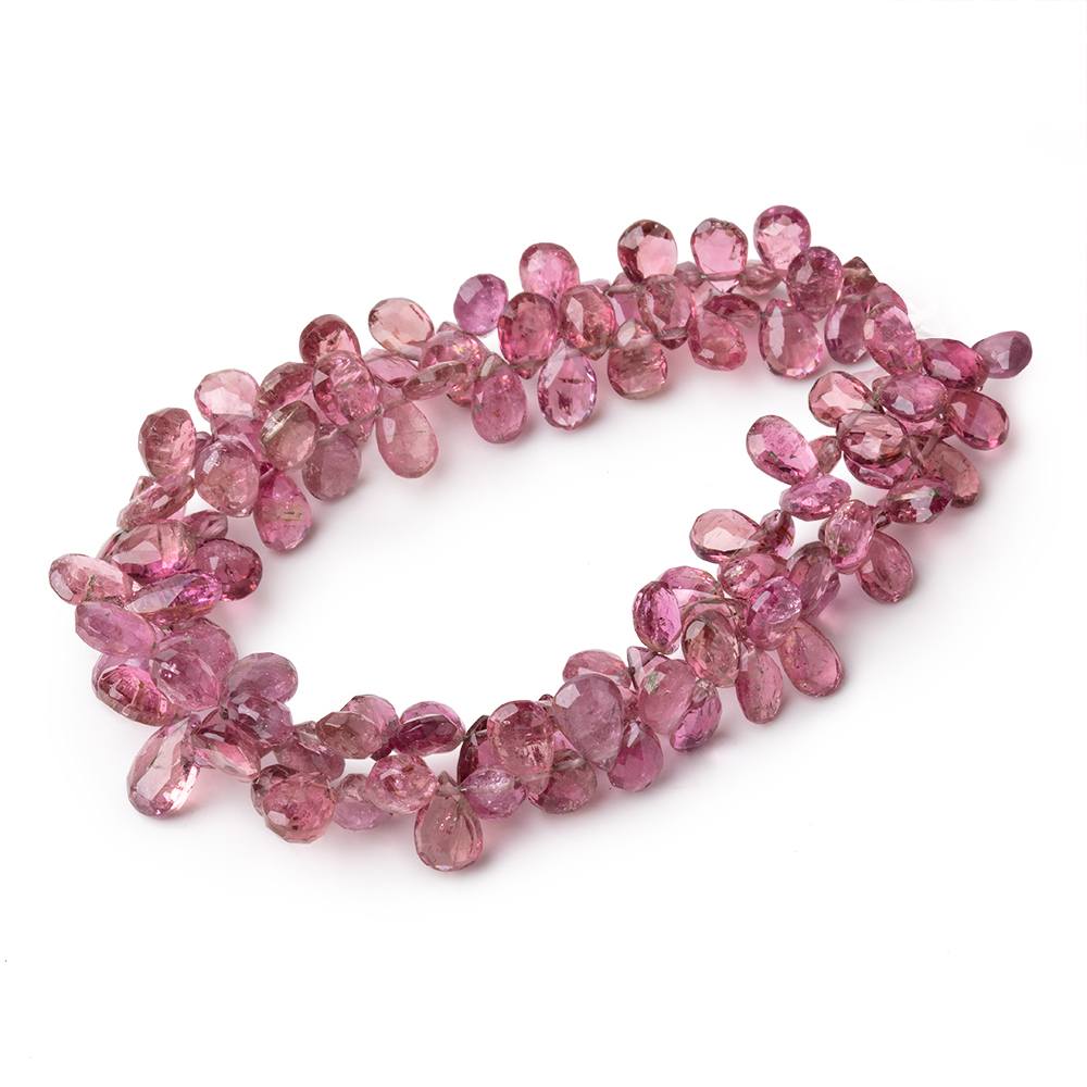 5x4-7x4.5mm Pink Tourmaline Faceted Pears Lot of Two Strands with 116 Beads - Beadsofcambay.com