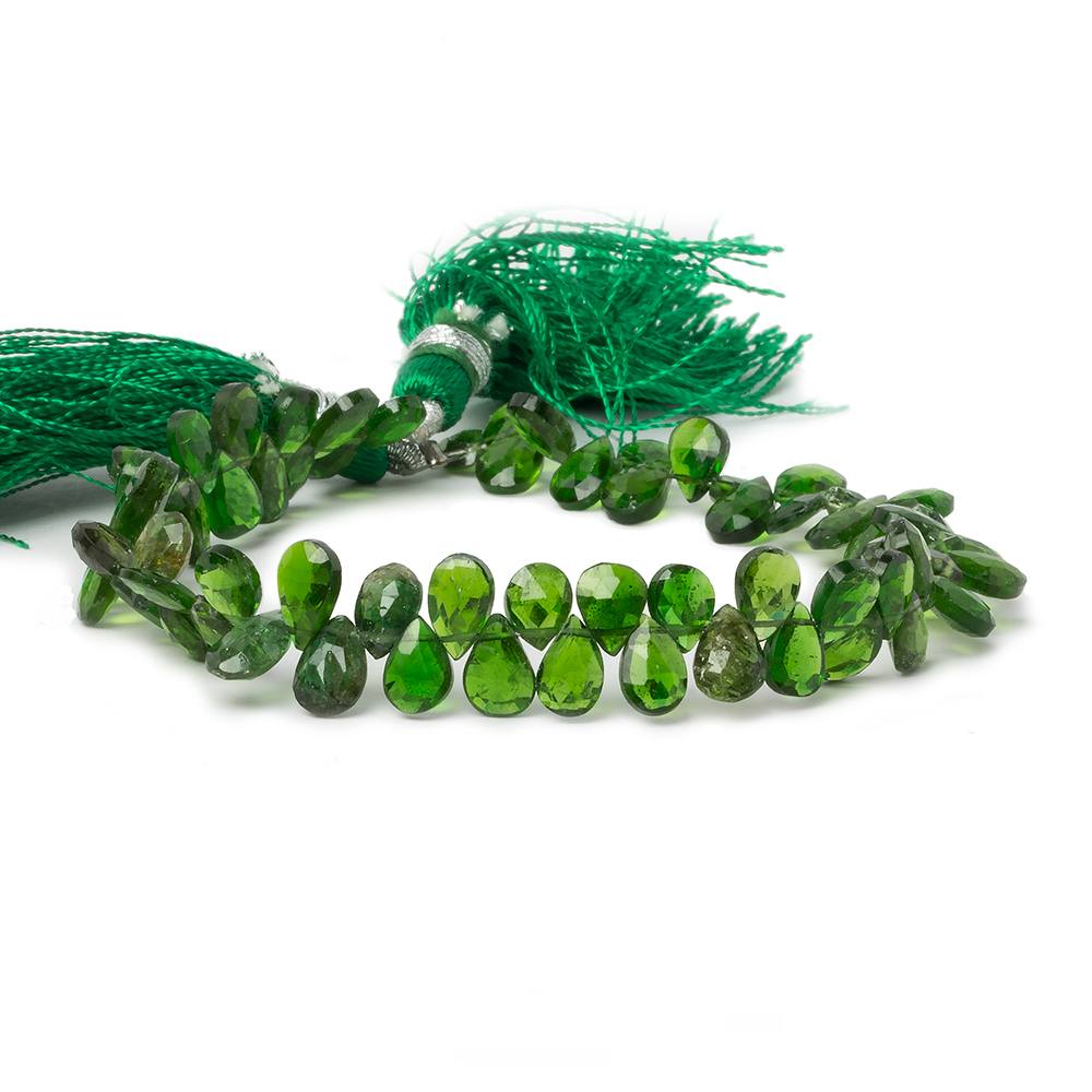 5x4-7x4mm Chrome Diopside faceted pear Beads 7 inch 67 pieces - Beadsofcambay.com