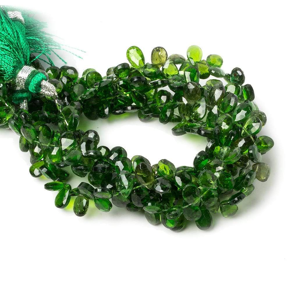 5x4-7x4mm Chrome Diopside faceted pear Beads 7 inch 67 pieces - Beadsofcambay.com