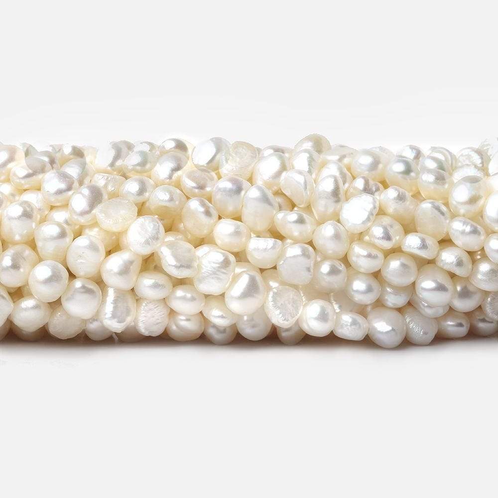 5x4-7x4mm Off White Baroque Freshwater Pearl 14 inch 80 pcs - Beadsofcambay.com