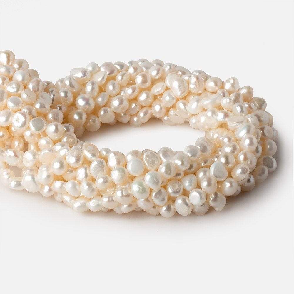 5x4-7x4mm Off White Baroque Freshwater Pearl 14 inch 80 pcs - Beadsofcambay.com