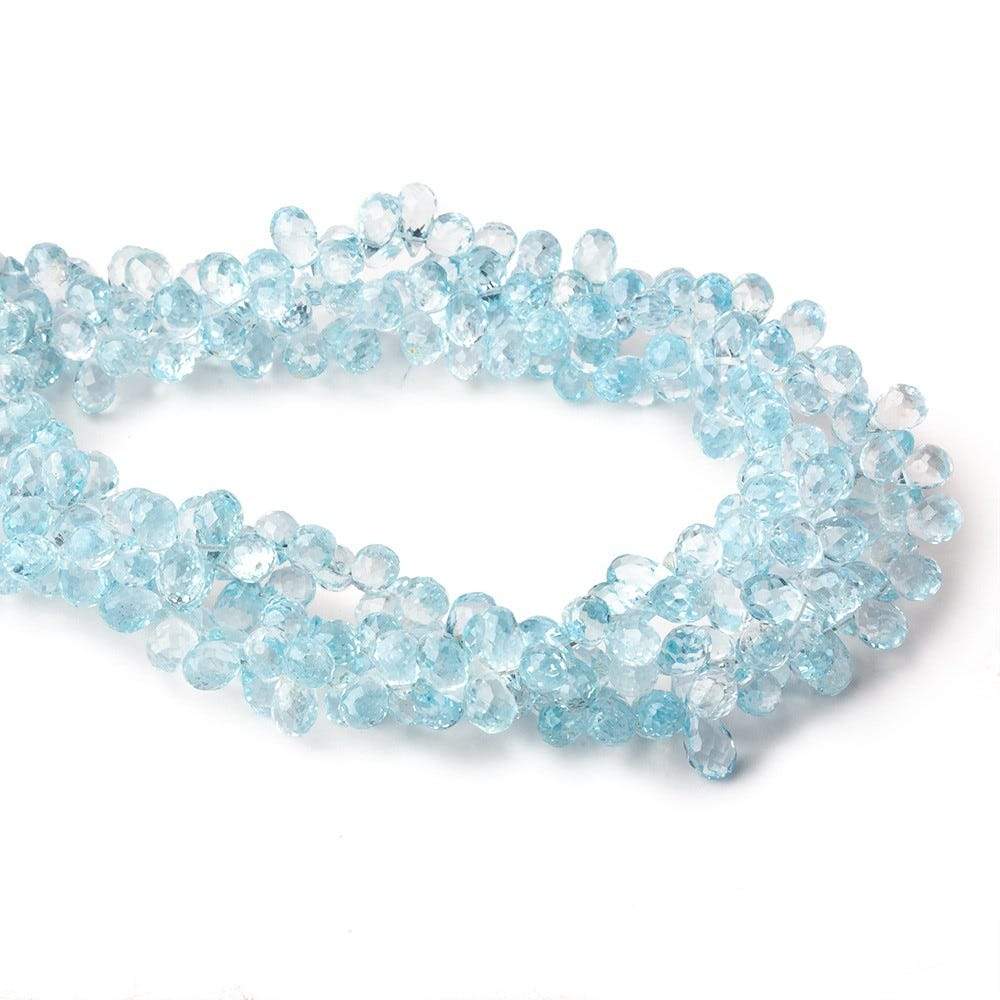 5x4-7x4mm Sky Blue Topaz Tear Drops 8 inch 95 beads - Beadsofcambay.com