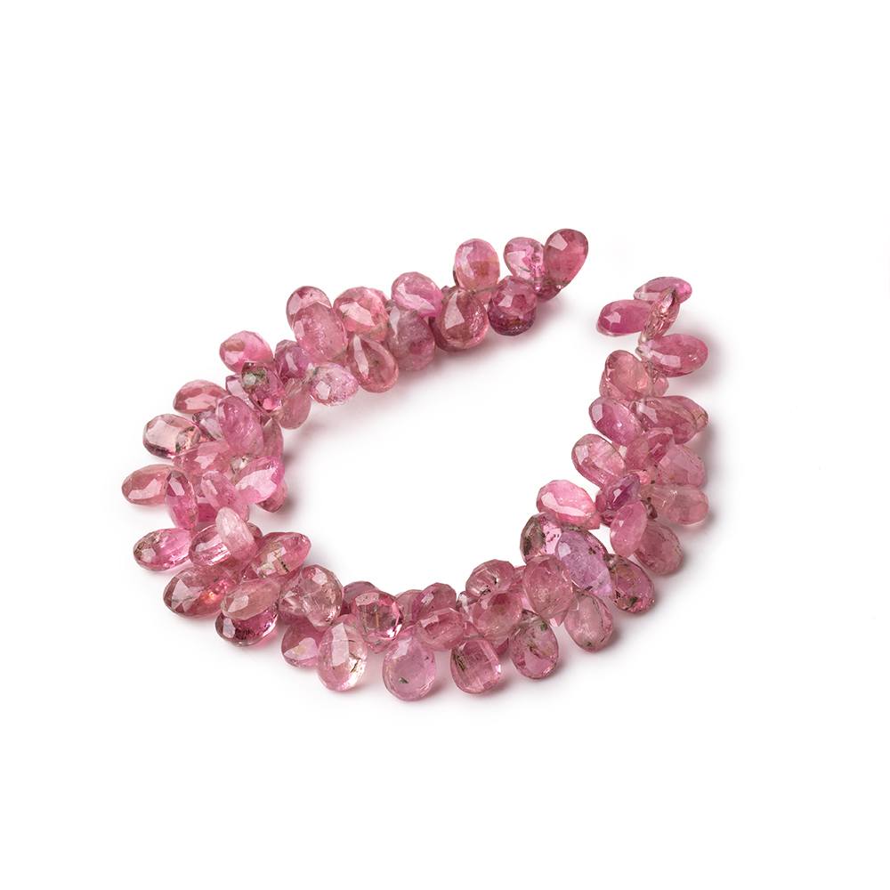 5x4-7x5mm Pink Tourmaline Faceted Pears Lot of Two Strands with 94 Beads - Beadsofcambay.com