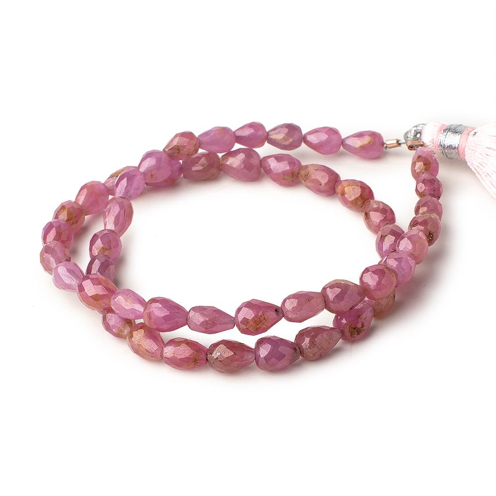 5x4-7x5mm Ruby Straight drilled Tear Drop Beads 12 inch 49 pieces - Beadsofcambay.com