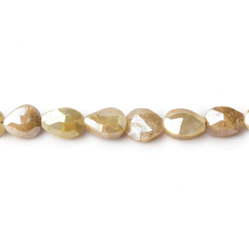 5x4-7x5mm Yellow Mystic Sapphire Faceted Pear Beads 7.5 inch 28 pieces - Beadsofcambay.com