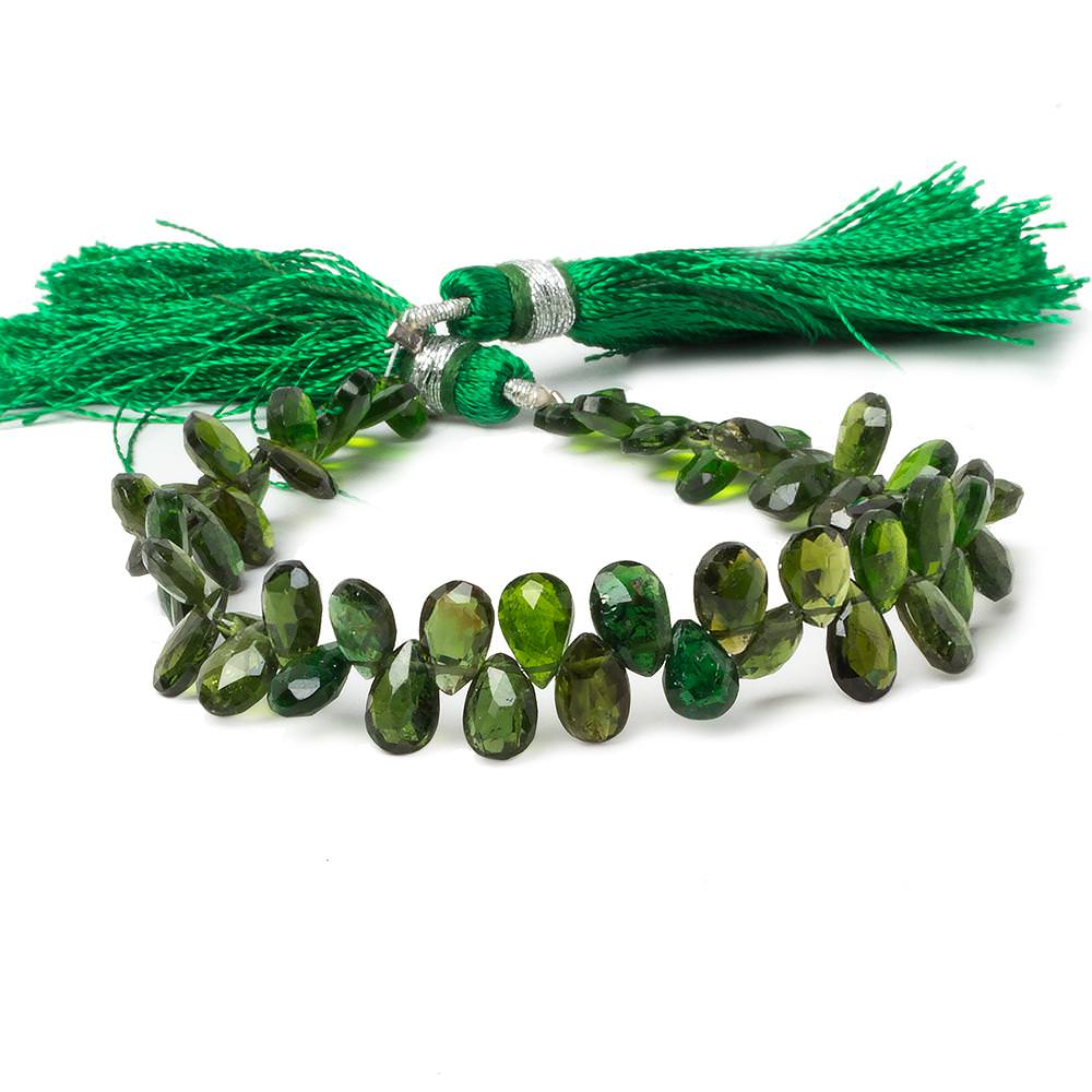 5x4-8x4mm Chrome Diopside faceted pear Beads 7 inch 64 pieces - Beadsofcambay.com