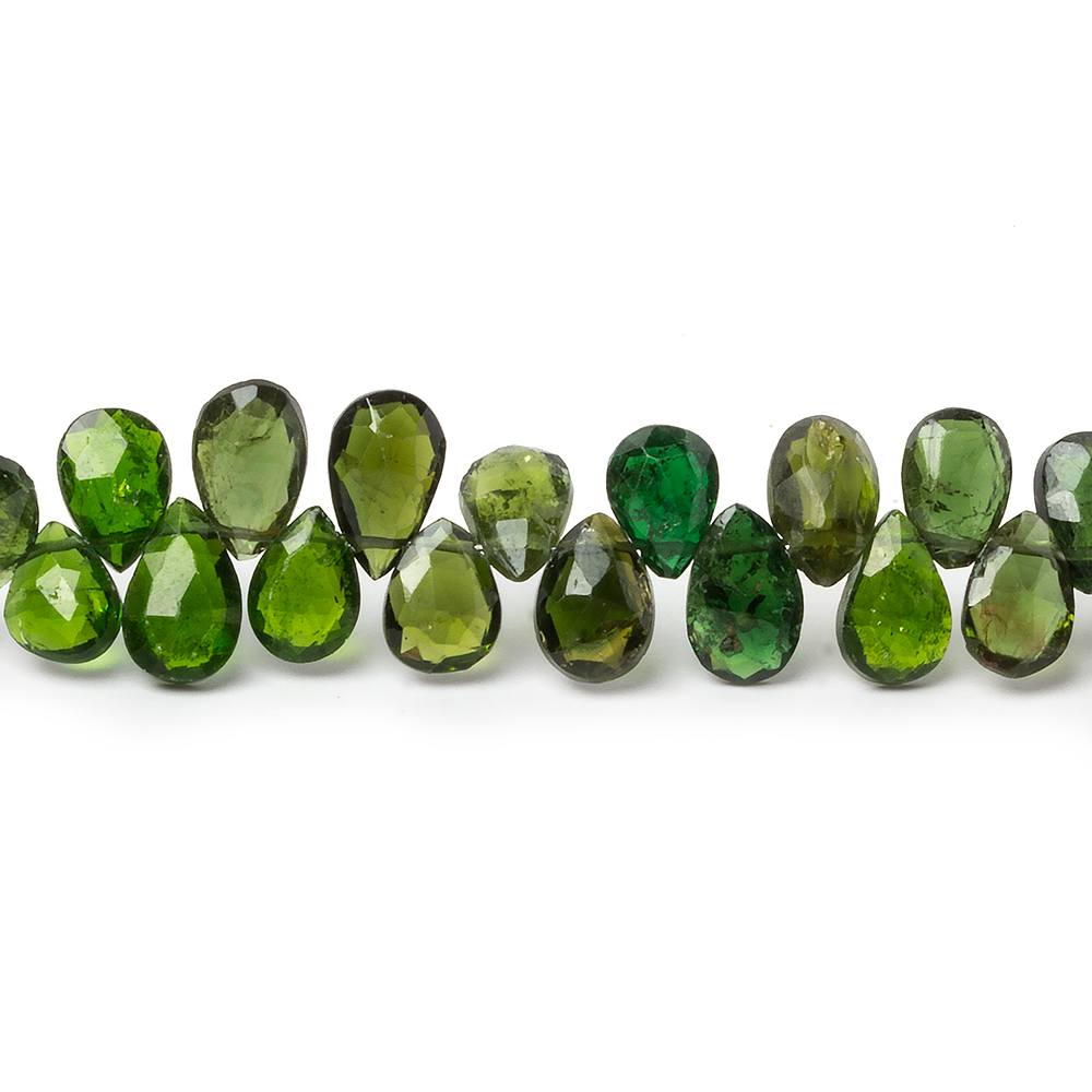 5x4-8x4mm Chrome Diopside faceted pear Beads 7 inch 64 pieces - Beadsofcambay.com