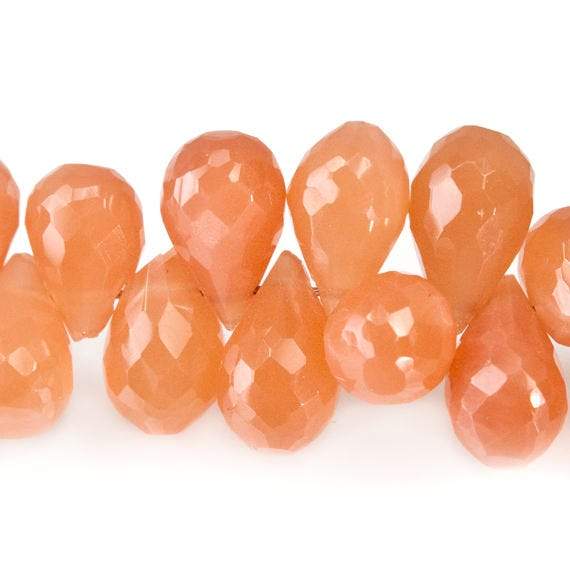 5x4-8x5mm Dark Angel Skin Moonstone Faceted Tear Drop Beads 8 inch 81 pieces - Beadsofcambay.com