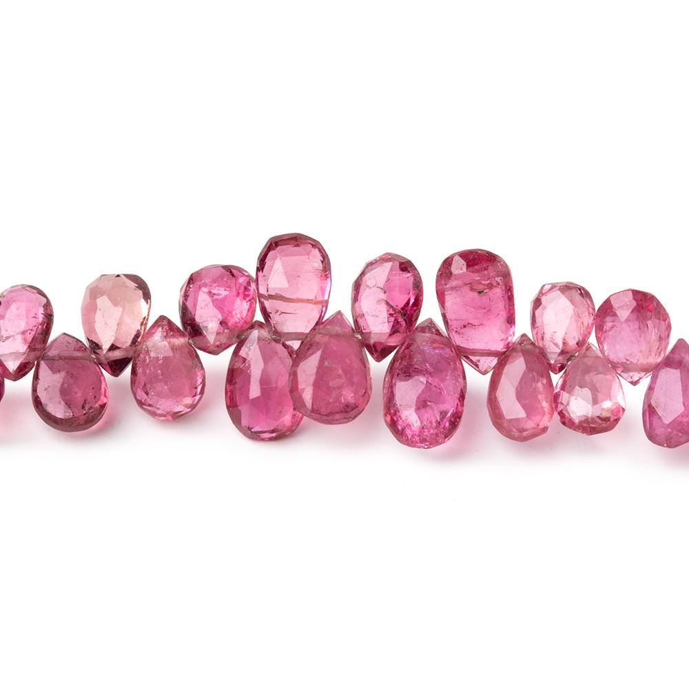 5x4-8x5mm Pink Tourmaline Faceted Pear Beads 7.5 inch 78 pieces AA - Beadsofcambay.com