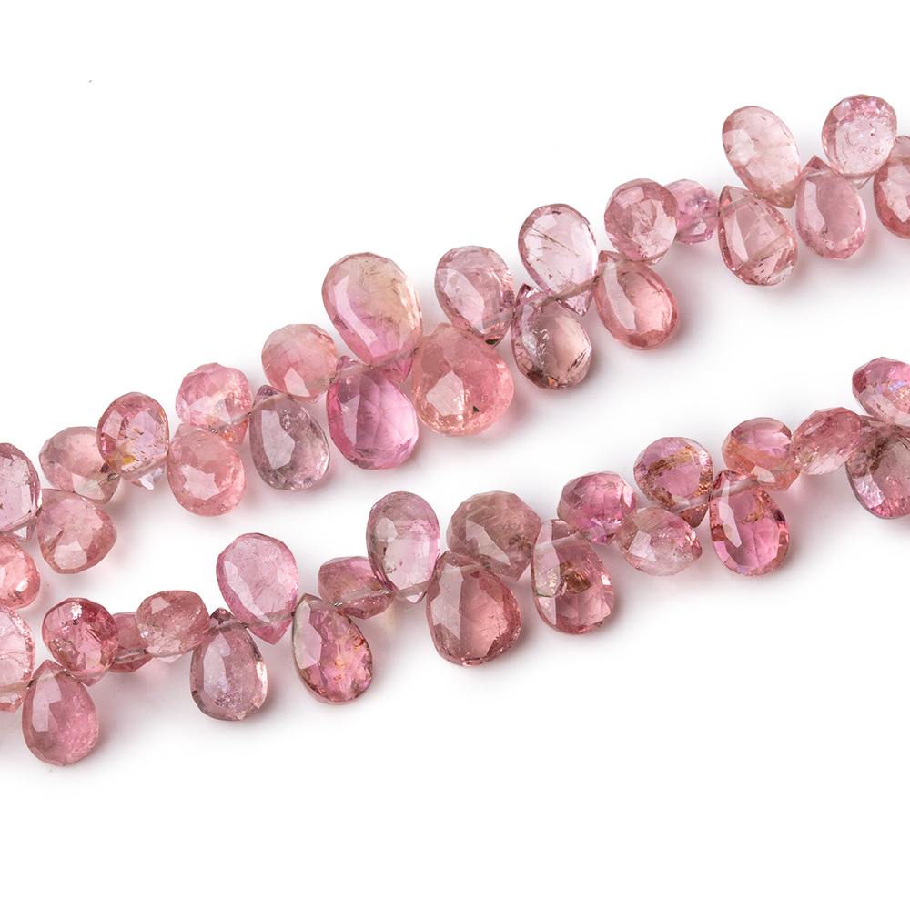 5x4-8x5mm Pink Tourmaline Faceted Pears Lot of Two Strands with 92 Beads - Beadsofcambay.com