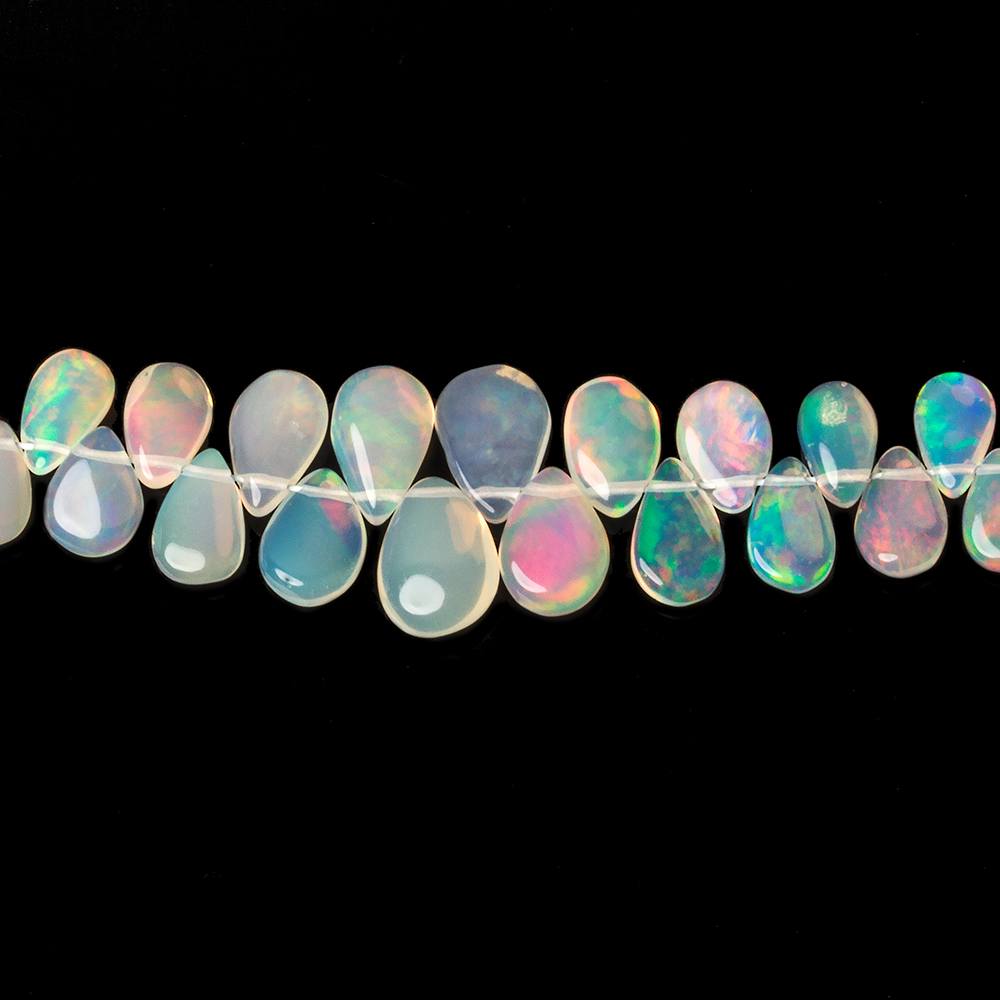 5x4-8x6mm Ethiopian Opal Plain Pears 8 inch 76 beads - Beadsofcambay.com