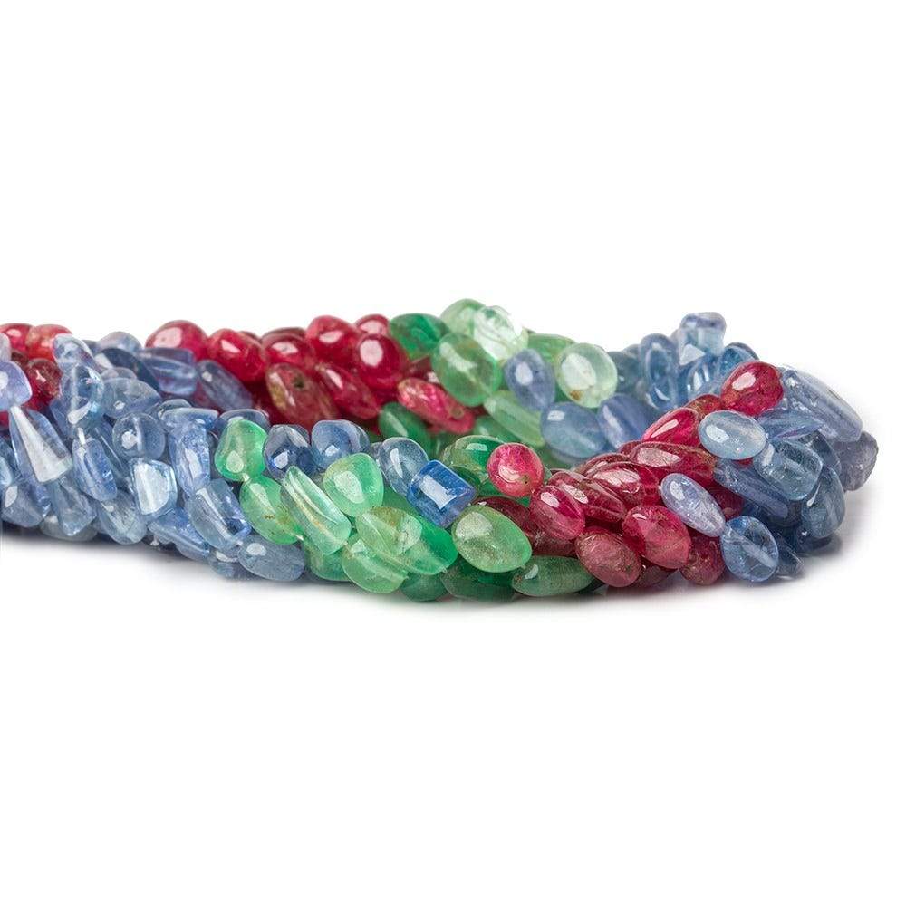 5x4-8x6mm Multi-gemstone Plain Nugget Beads 24 inch 90 pieces - Beadsofcambay.com
