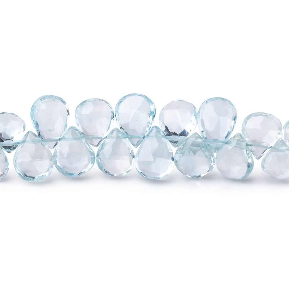 5x4-8x6mm Sky Blue Topaz Faceted Hearts and Pears 8 inch 58 Beads AA - Beadsofcambay.com