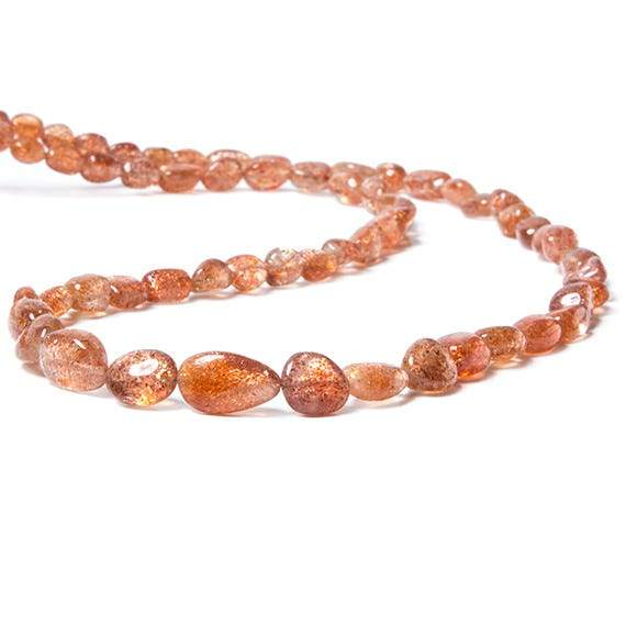 5x4-8x6mm Sunstone plain nugget beads 18 inches 68 pieces - Beadsofcambay.com