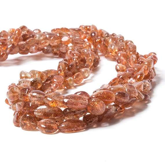 5x4-8x6mm Sunstone plain nugget beads 18 inches 68 pieces - Beadsofcambay.com