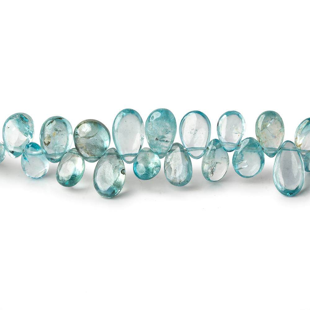 5x4-9x4mm Blue Zircon Plain Pear Beads 8.25 inch 77 pieces - Beadsofcambay.com