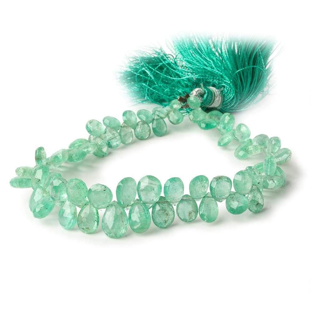 5x4-9x6mm Emerald Faceted Pear Beads 8 inch 68 pieces - Beadsofcambay.com