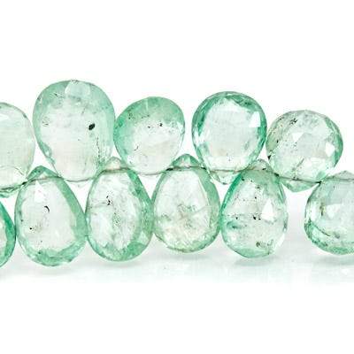 5x4-9x6mm Emerald Faceted Pear Beads 8 inch 68 pieces - Beadsofcambay.com