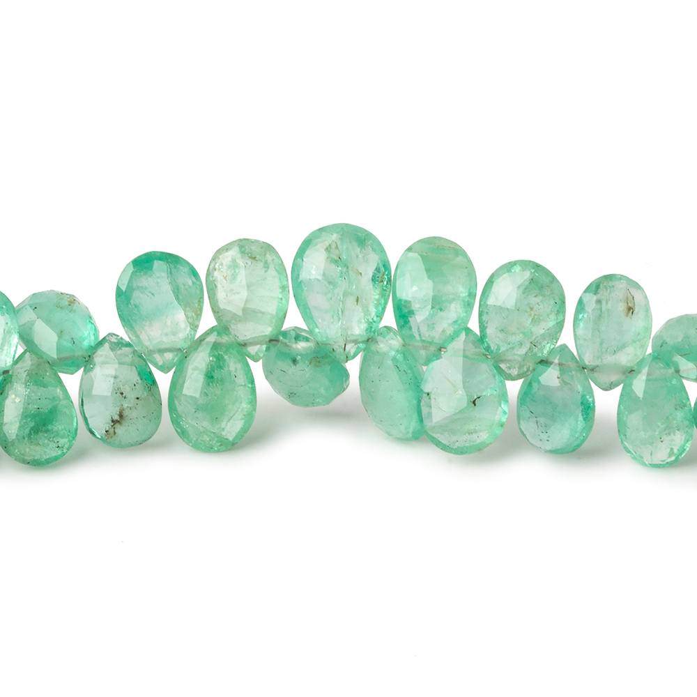 5x4-9x6mm Emerald Faceted Pear Beads 8 inch 68 pieces - Beadsofcambay.com