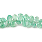 5x4-9x6mm Emerald Faceted Pear Beads 8 inch 68 pieces - Beadsofcambay.com