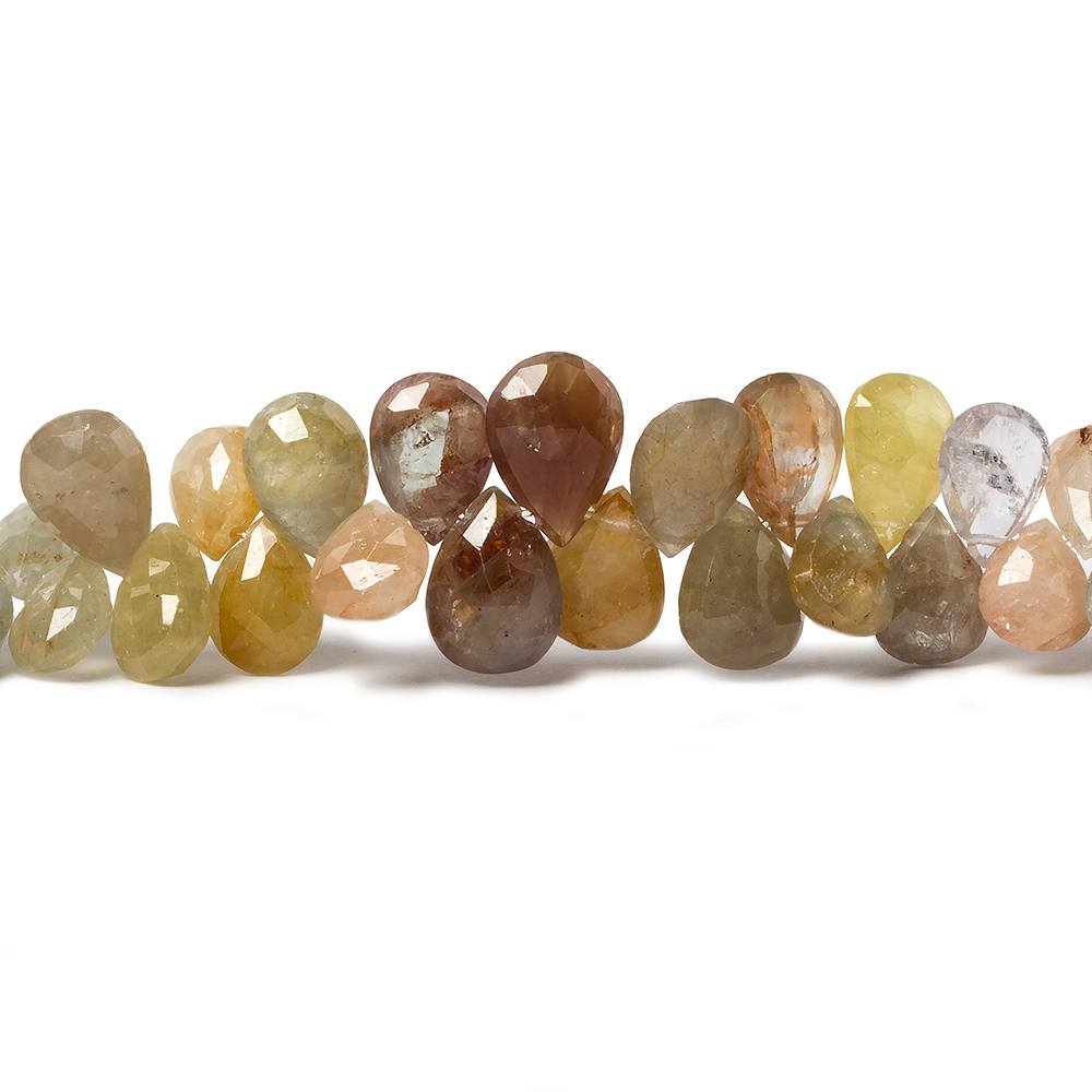 5x4-9x6mm Fancy Sapphire faceted pear beads 18.5 inch 182 pieces - Beadsofcambay.com