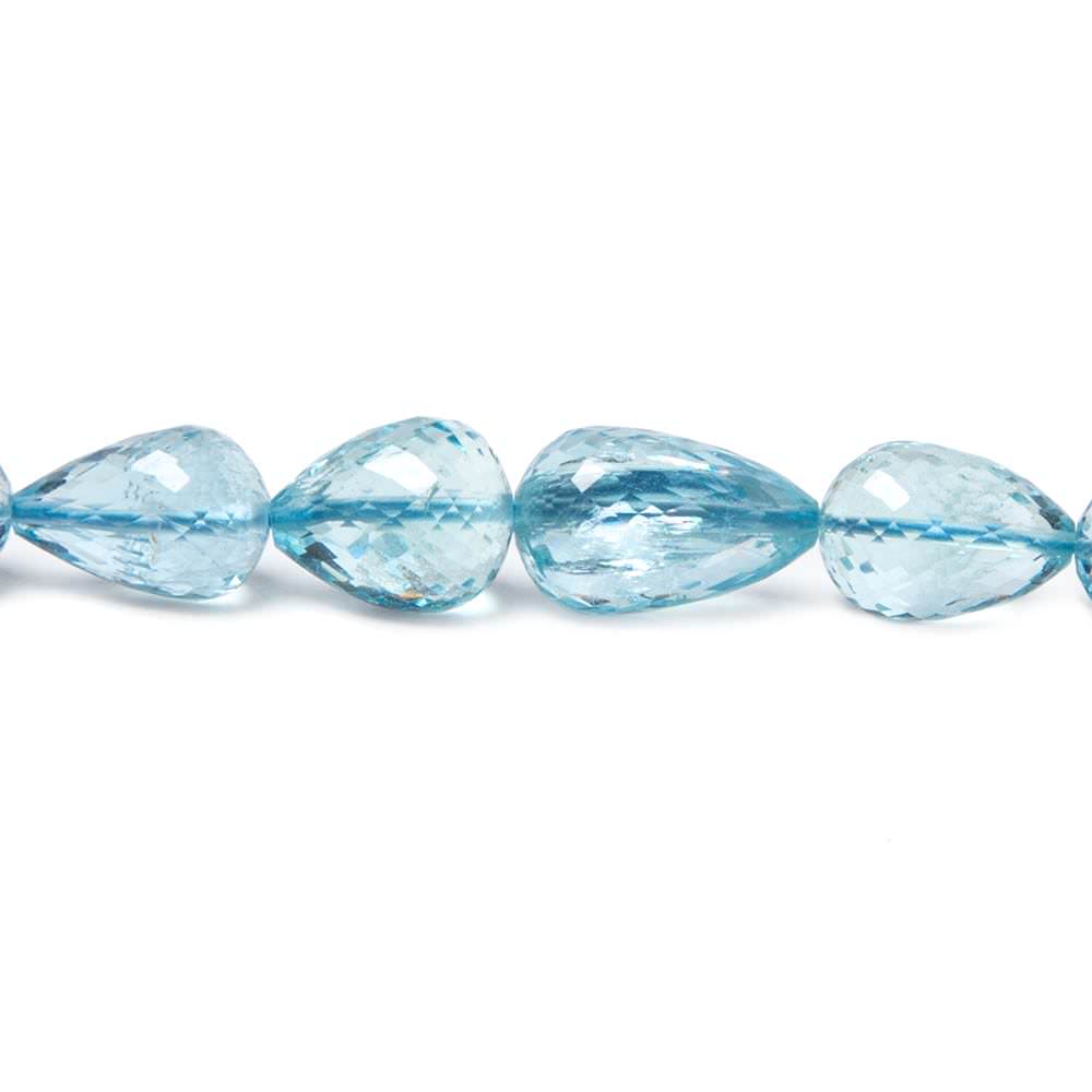 5x4.5-13x8mm Aquamarine straight drill faceted tear drops 18 in. 54 beads AA - Beadsofcambay.com