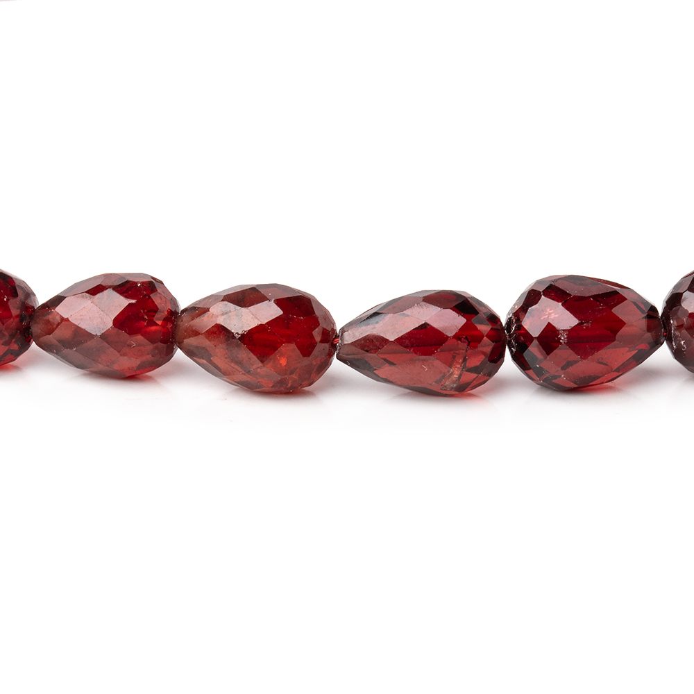 5x4.5-7x6mm Mozambique Garnet Straight Drilled Tear Drops 15.5 inch 49 beads - Beadsofcambay.com