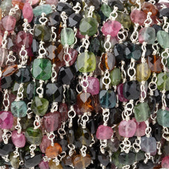 Gemstone Beads with .925 Silver Chain