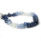 5x4mm Blue and White Sapphire Tear Drop Beads 8 inch 117 pieces - Beadsofcambay.com