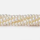 5x4mm Cream Center Drilled Button Freshwater Pearl 94 pieces - Beadsofcambay.com