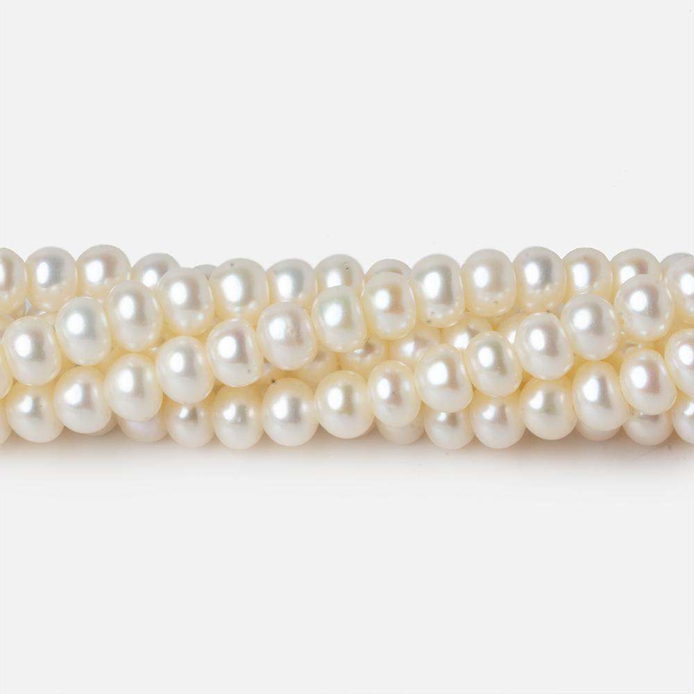 5x4mm Cream Center Drilled Button Freshwater Pearl 94 pieces - Beadsofcambay.com