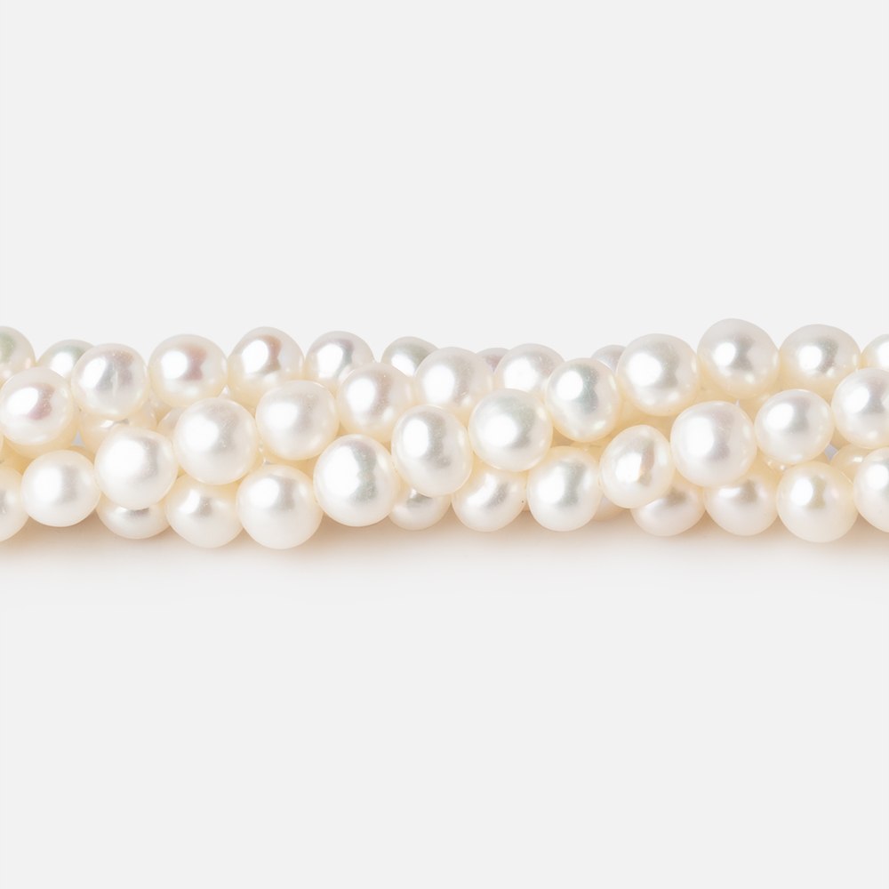 5x4mm Creamy White Baroque Freshwater Pearls 16 inch 88 Beads AAA - Beadsofcambay.com
