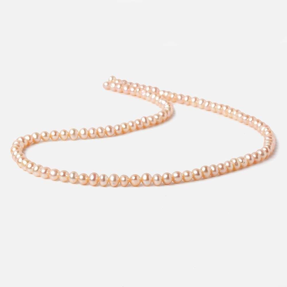 5x4mm Blush Side Drilled Off Round Freshwater Pearl 96 pieces - Beadsofcambay.com