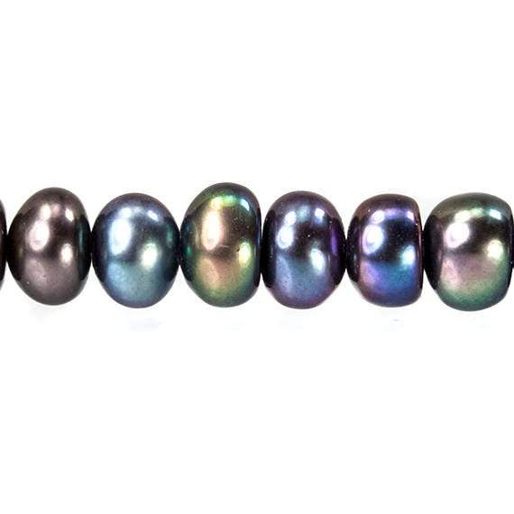 5x4mm Peacock Center Drilled Button Freshwater Pearl 102 pieces - Beadsofcambay.com