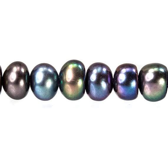 5x4mm Peacock Center Drilled Button Freshwater Pearl 102 pieces - Beadsofcambay.com