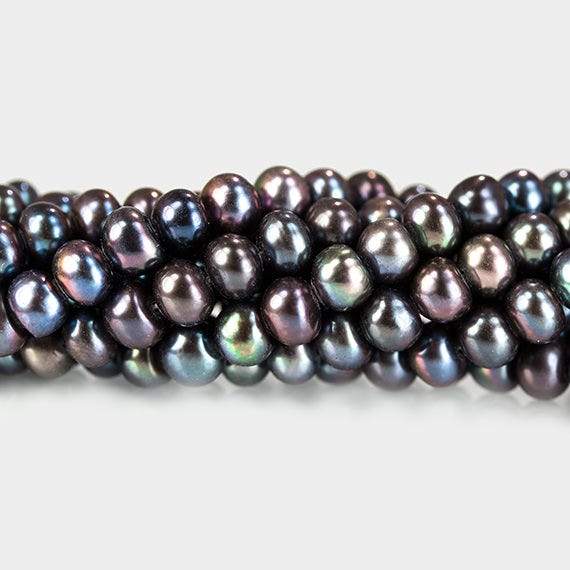 5x4mm Peacock Center Drilled Button Freshwater Pearl 102 pieces - Beadsofcambay.com