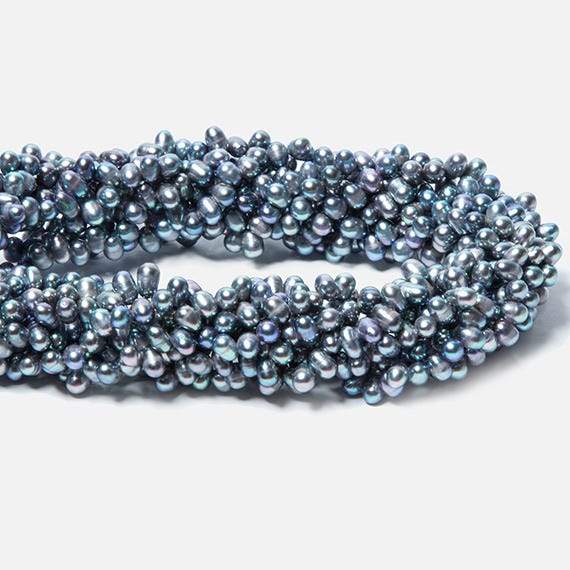 5x4mm Peacock Top Drilled Oval Freshwater Pearl 15 inch 120 pieces - Beadsofcambay.com