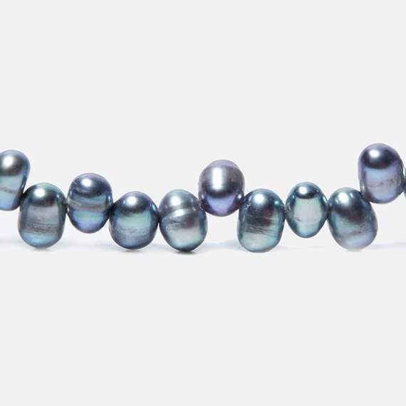 5x4mm Peacock Top Drilled Oval Freshwater Pearl 15 inch 120 pieces - Beadsofcambay.com