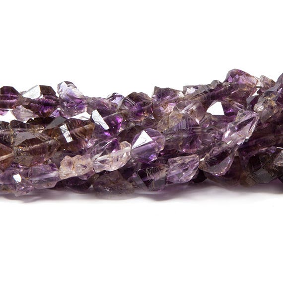 5x5-6x4mm Double Terminated Amethyst natural crystal Beads 15.5 in. 68 pcs - Beadsofcambay.com