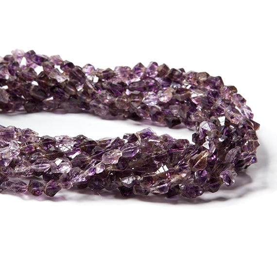5x5-6x4mm Double Terminated Amethyst natural crystal Beads 15.5 in. 68 pcs - Beadsofcambay.com