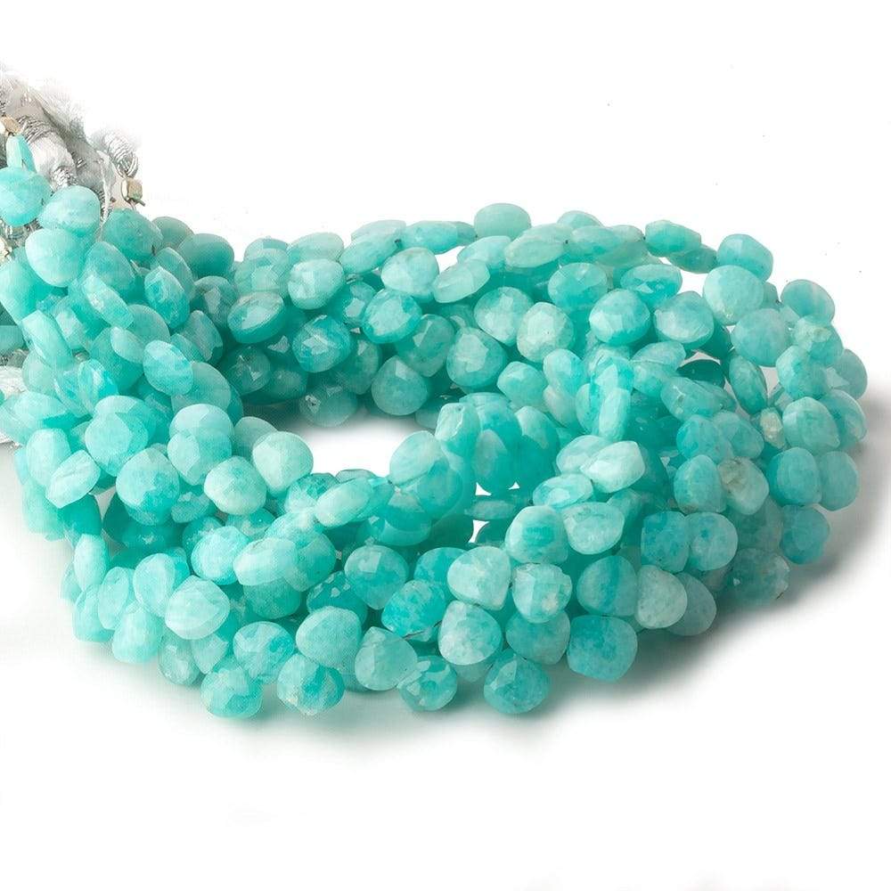 5x5-6x6mm Amazonite faceted petite heart beads 7.75 inch 50 pieces A - Beadsofcambay.com