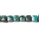 5x5-6x6mm Chrysocolla Faceted Cube Beads 8 inch 27 pieces AA - Beadsofcambay.com