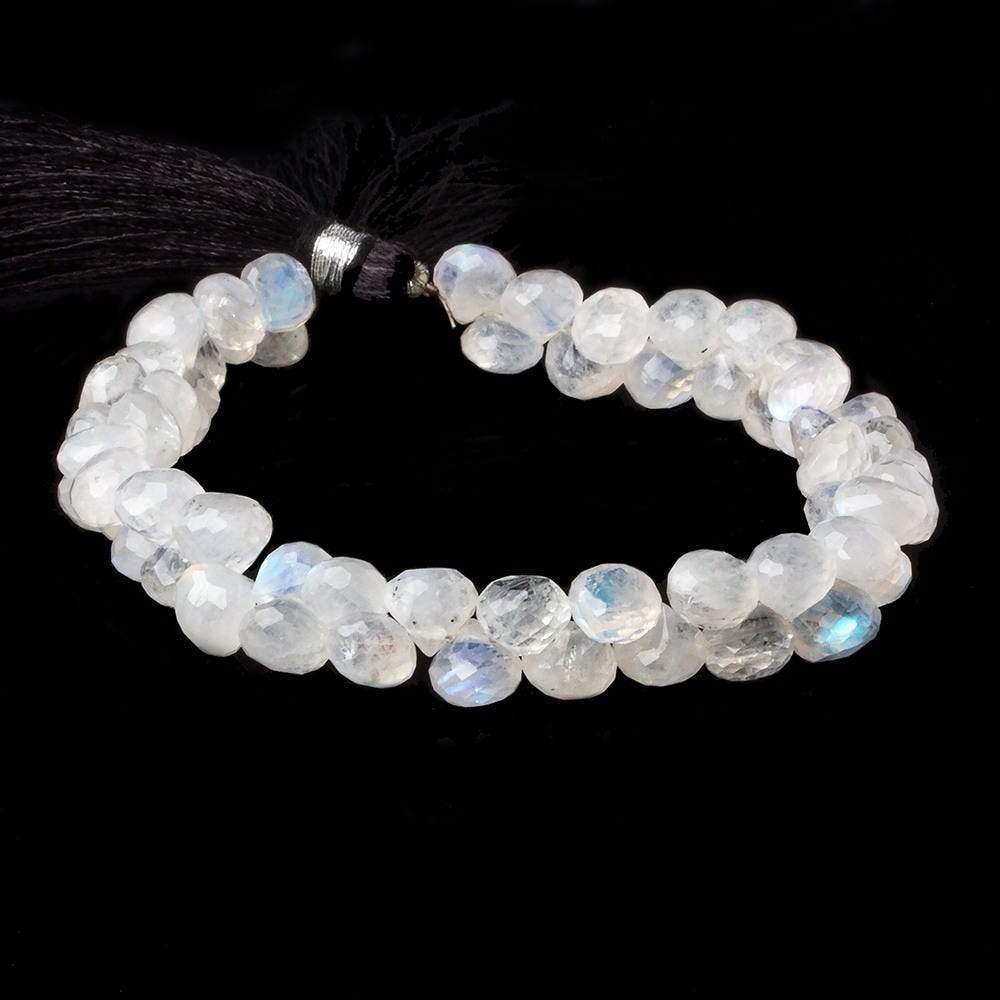 5x5-6x6mm Rainbow Moonstone faceted candy kiss beads 8 inch 54 pieces A - Beadsofcambay.com