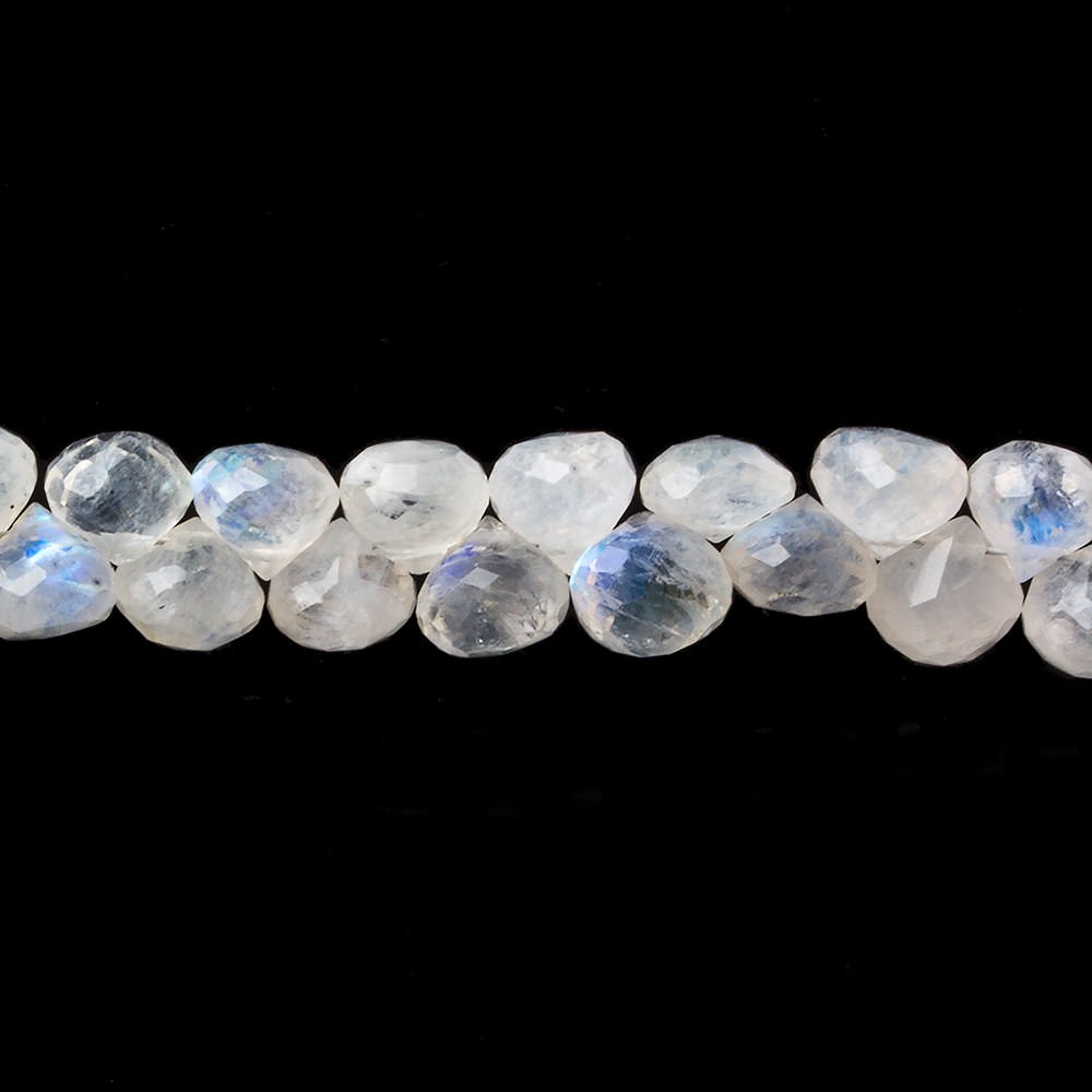 5x5-6x6mm Rainbow Moonstone faceted candy kiss beads 8 inch 54 pieces A - Beadsofcambay.com